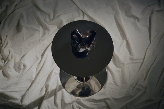 Hand glazed brown ceramic sculpture